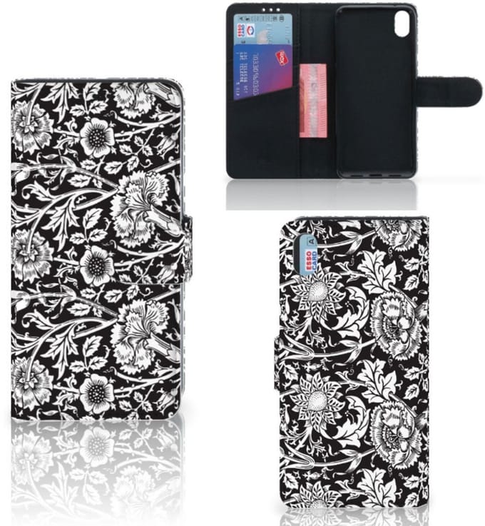 Xiaomi Redmi 7A Hoesje Black Flowers