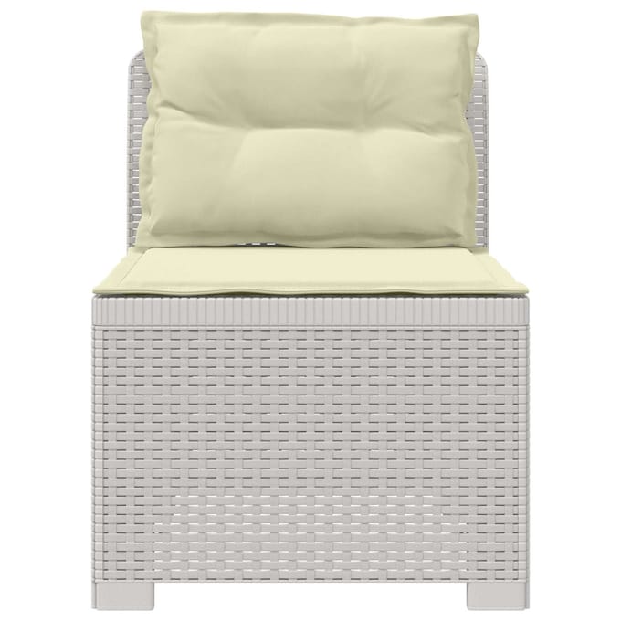 vidaXL - Eén-zits - Tuin - Sofa - met - Kussens - Rieten - Look - PP - Wit