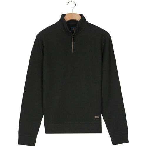 Baileys Trui Sweat Half Zip Jacquard Fabric Fine Allover Texture Donker Groen / male