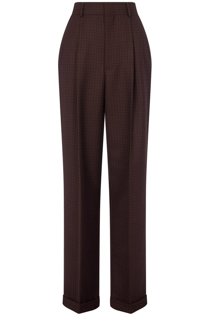 Moschino Peace Jacquard Wool Trousers Brown Taglia: 36 | Pantaloni da completo Outlet | Donna | Marrone