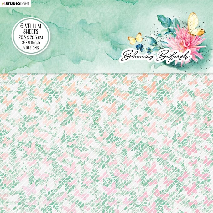 Studio Light Blooming Butterfly Vellum Set Background Patterns
