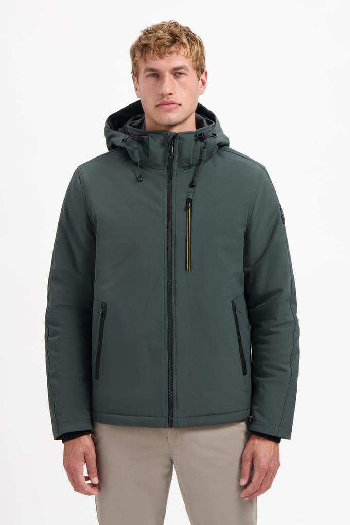 No Excess Jacket Short Fit Hooded Softshell Stretch Dark Steel Größe: S | Winterjacken Outlet | Herren
