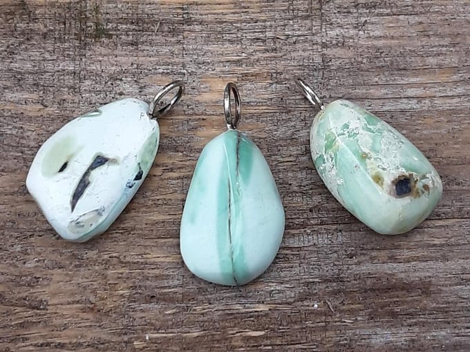 Edelsteen Chrysopraas lemon hanger