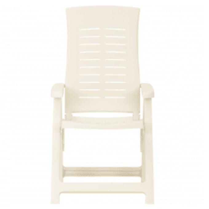 vidaXL - Opklapbare - ligstoelen, - 2 - stuks, - wit - plastic.