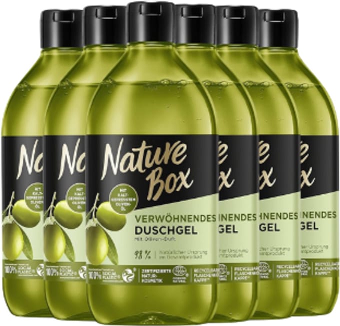 Nature Box - Olive - Shower Gel - Douchegel - Voordeelverpakking - 6 x 385 ml