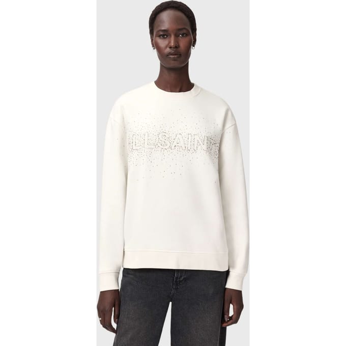 AllSaints Sprinkle Etta Sweat White Maat: S | Sweaters Outlet | Dames | Wit