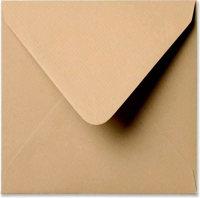 Envelop 12 x 12 Kraft Bruin, 100 stuks