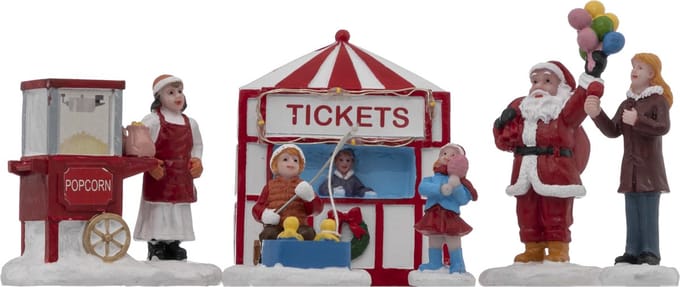 Feeric Kerstdorp accessoires - miniatuur - figuurtjes - kermis - Kerstdecoratie
