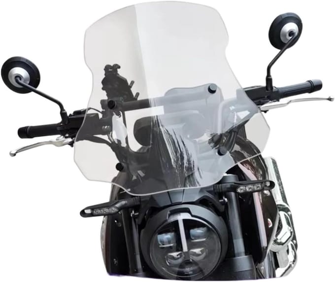 Motorruit - Windscherm Motor - Windbescherming - Bescherming tegen puin - 48cm - Transparant