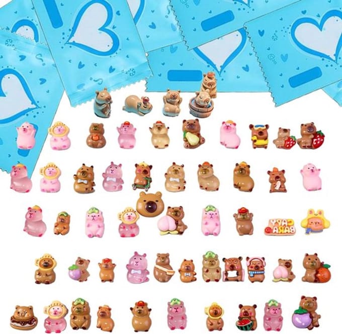 35 Stuks Water Dolfijn Mini Beeldjes | Leuke Dolfijn Figuurtjes voor Thuis en Buiten | Decoratieve Capybara Hars Beeldjes
