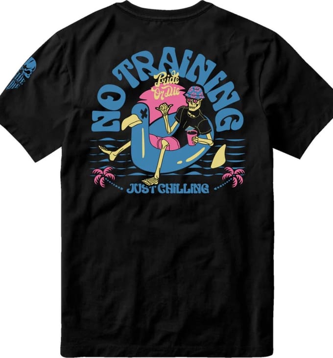 PRIDEorDiE NO TRAINING V.2 T-Shirt Katoen Zwart - M