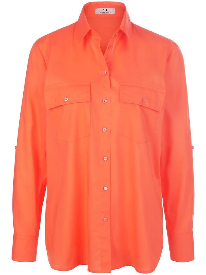 Blouse 100% katoen Van Peter Hahn oranje