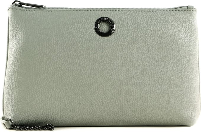 MANDARINA DUCK Leren Schoudertas Mellow Leather Crossover Bag Pearl Lichtgrijs