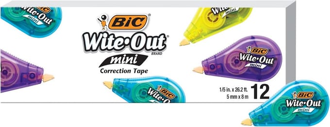 Mini Correctietape 12-Pack - Witte Correctietape voor Kantoor en School