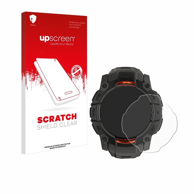upscreen - Screenprotector voor Garmin Instinct 3 Solar (50 mm) - Folie Beschermfolie transparant