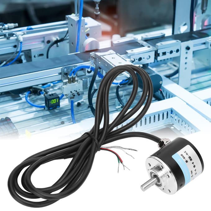 Encodeur AB 2?Phase Incrémentale 5 ?Encodeur à arbre plein 24V DC pour l'ingénierie d'automatisation de bureau 600B