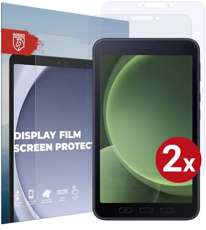 Rosso Tablet Screen Protector Geschikt voor Samsung Galaxy Tab Active5 | TPU Display Folie | Ultra Clear | Case Friendly | Duo Pack Beschermfolie | 2-Pack