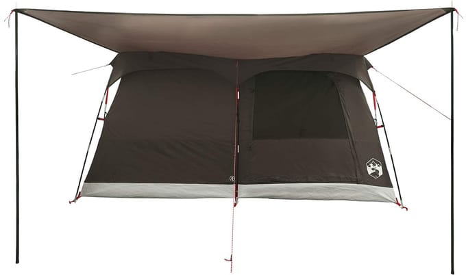 vidaXL - Familietent - 6-persoons - Bruin - Grijs - Polyester