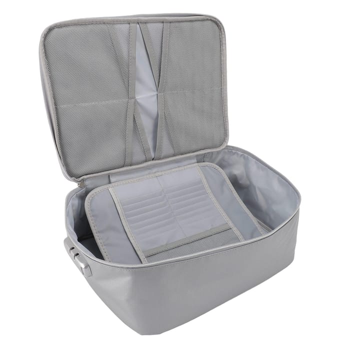 Brandwerende Waterdichte Documentenmap Organizer Box Draagbare Thuis Reis Veilige Opbergdoos met Slot gray