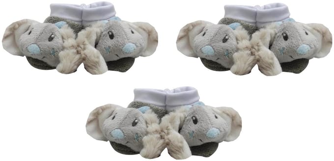 Konijntje - slippers - pantoffels - grijs - set van 3 paar