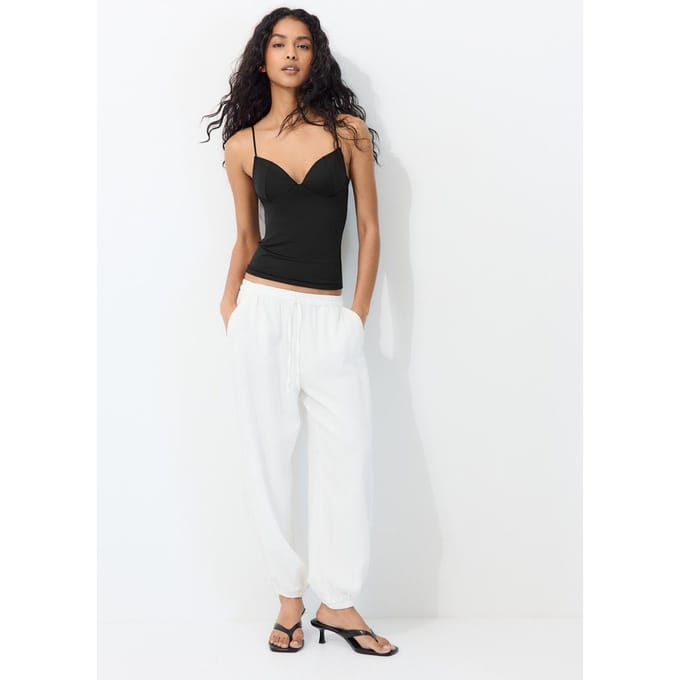 Stradivarius Top in korsetstijl  Zwart S