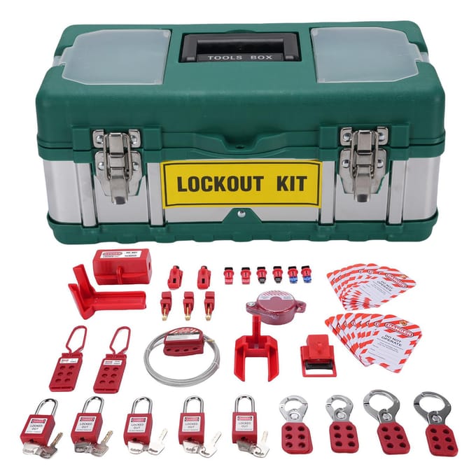 Elektrische Lockout Tagout Kit Groep Lockout Haspen Universele Multi-Pool Klem Op Stroomonderbreker