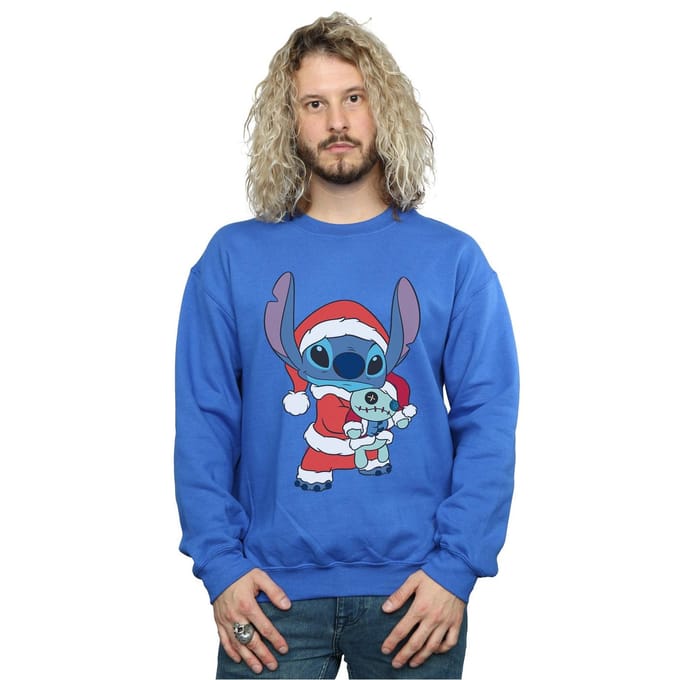 Disney Heren Lilo en Stitch Kerst Sweatshirt (Koningsblauw)