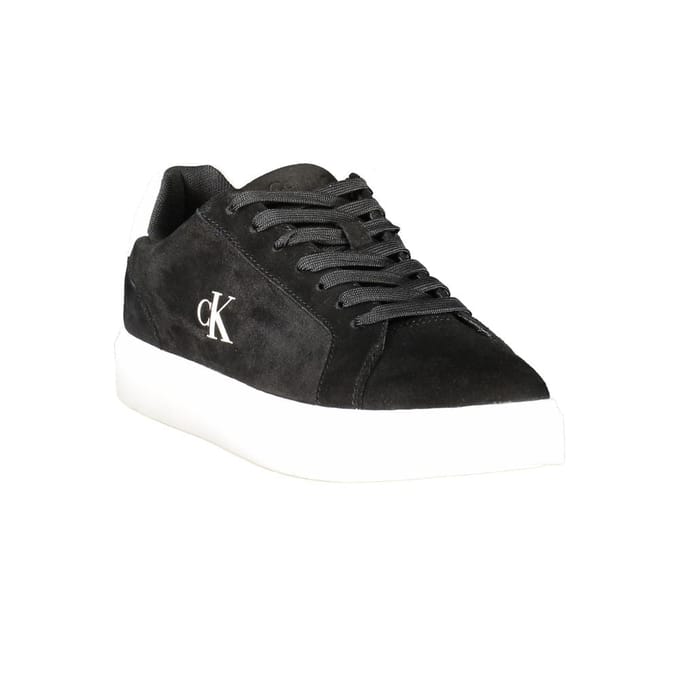 Calvin Klein Zwarte Leren Herensneaker