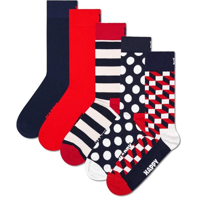 Happy Socks unisex 5P sokken classic filled optic multi