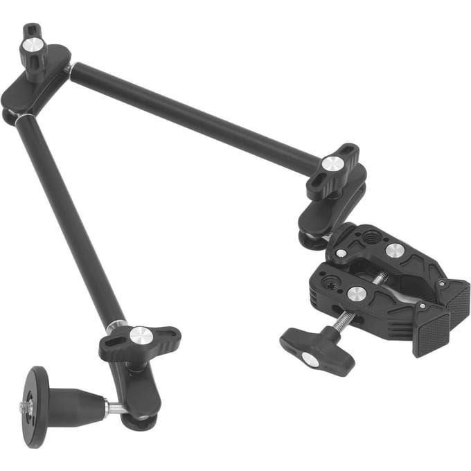 Verstelbare Gewrichtsarmlengte 2 Secties 14in 38in Schroef Gewrichtsarmlengte Telefoon Camera Mount 360 black