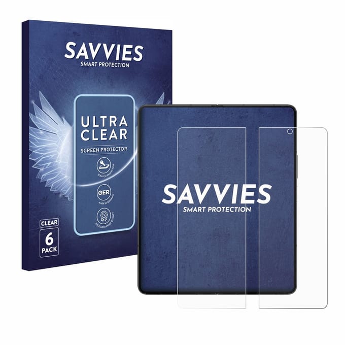 Savvies - Screenprotector voor Samsung Galaxy Z Fold 5 (Inner display) - Folie Beschermfolie transparant 6 Stuks