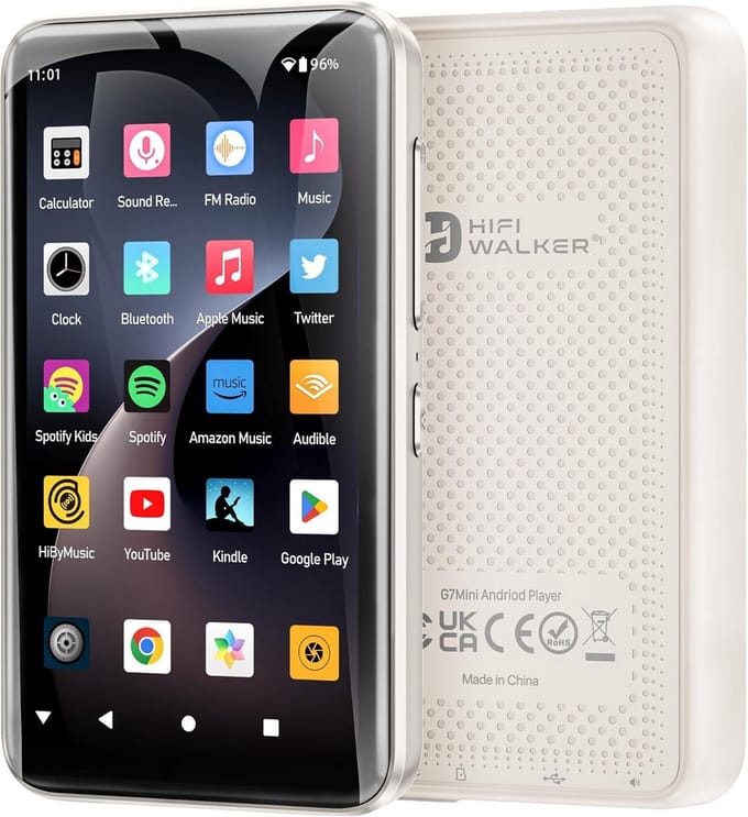 Android MP3-speler 80GB met Lossless HiFi Audio, Bluetooth, WiFi en 4 inch Touchscreen