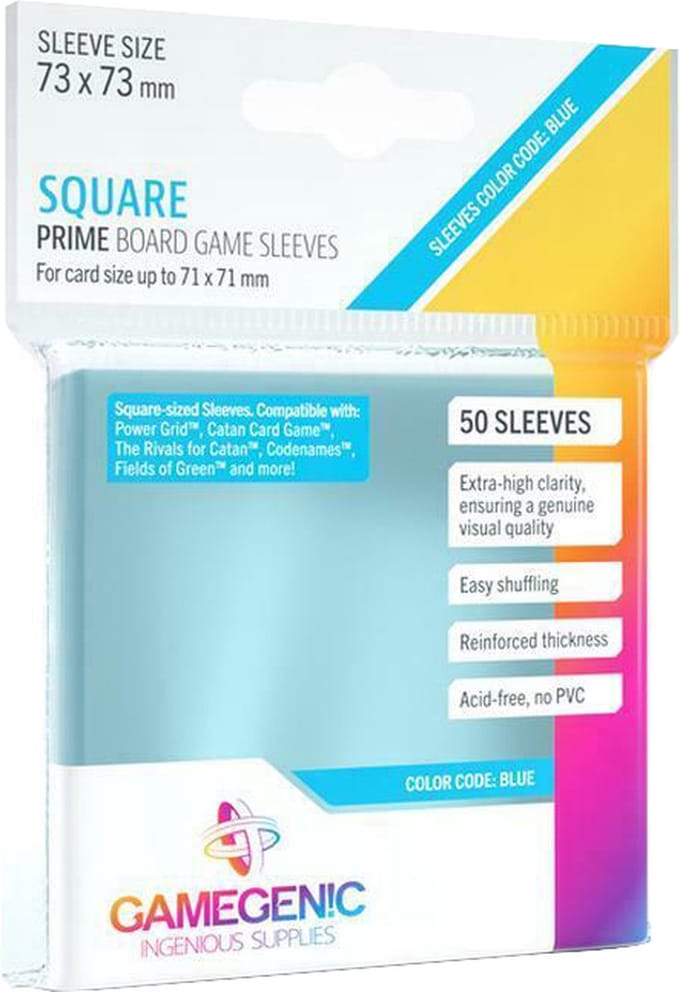 Board Game Sleeves 'Prime Blue' 73 x 73 mm (50ST) - Accessoires