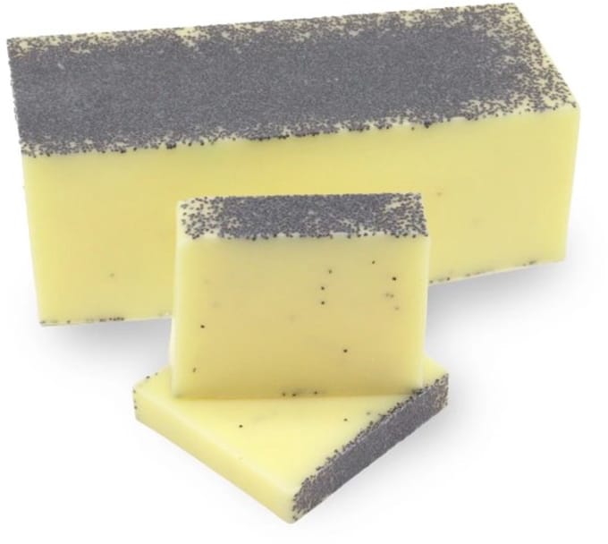 Rojafit - Natuurzeep - Handgemaakt - Klaproos & Citroen - Plak van +/- 100 gram.