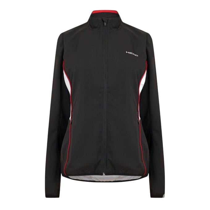 Head Dames Club Logo Volledige Rits Trainingsjack (Zwart)