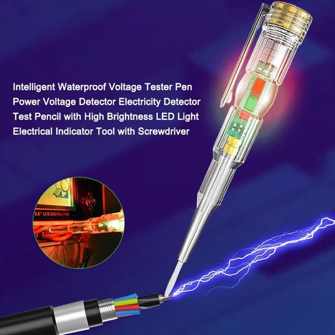 Intelligente waterdichte spanningstester Pen Power Voltage Detector Elektriciteitsdetector Testpotlood 1pcs