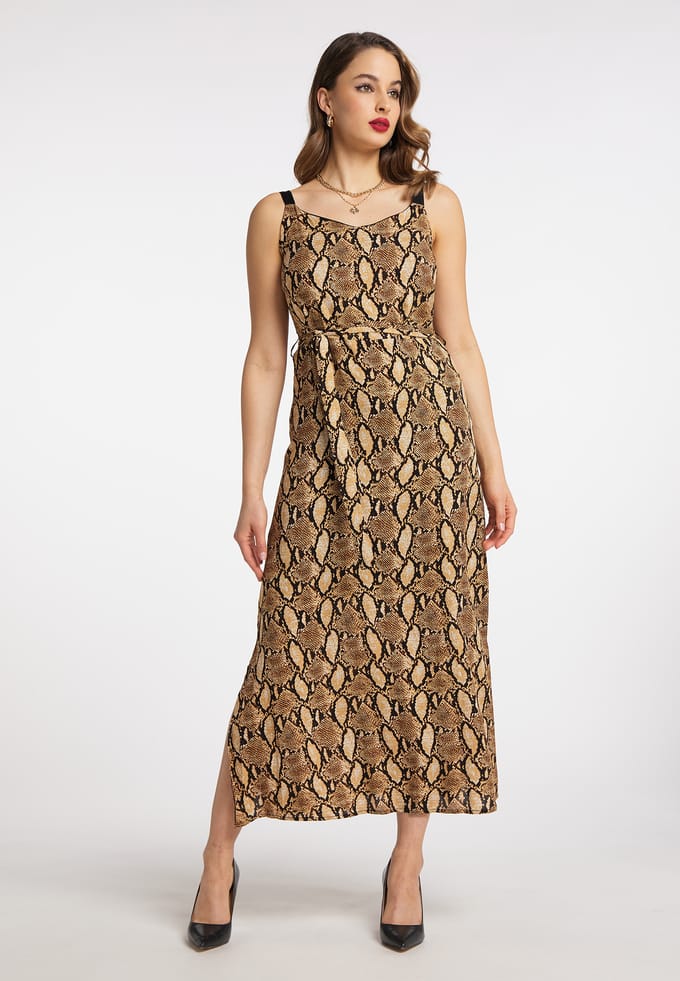Faina Maxi jurk nelice Dames beige slang