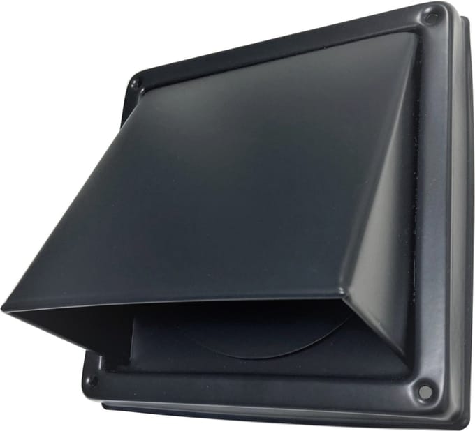 Paneir Airdesigns - Overdrukrooster Ø 100 mm - centrale klep - zwart/grijs (RAL7021)