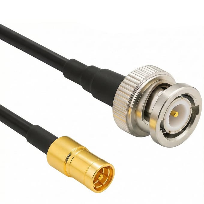 SMB (m) - BNC (m) kabel - RG174 - 50 Ohm / zwart - 2 meter