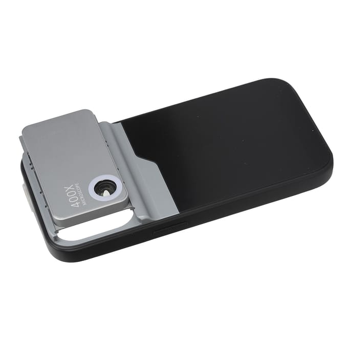 400X Telefoonmicroscoop voor Iphone 15pro Volledig Omhullend 400X Telefoon Mini Zakmicroscoop met LED gray