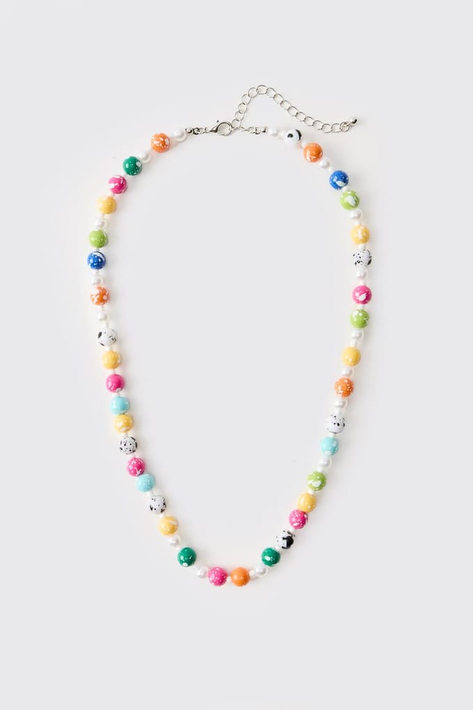 Multi-Colour Speckled Bead Strand Necklace