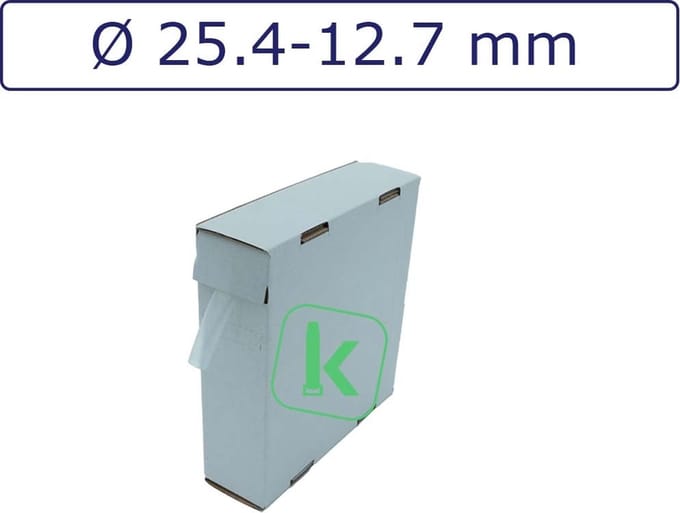 PRO-TIE® - Krimpkous 25,4-12,7 mm Transparant Dunwandig krimpverhouding 2:1 (Box 3 meter) - PRO-TIE