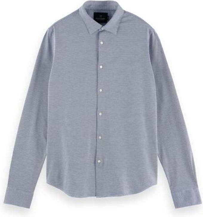 Scotch&Soda Overhemd Slim Fit Print Navy Blauw - Maat M