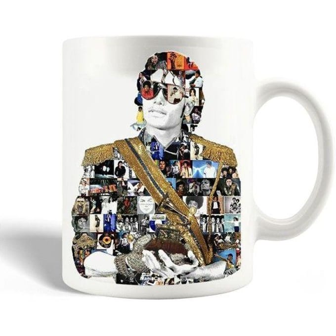 Mug en céramique - MANIACASE - Michael Jackson Legend - Blanc - 30 cl - Compatible lave-vaisselle et micro-ondes blanc