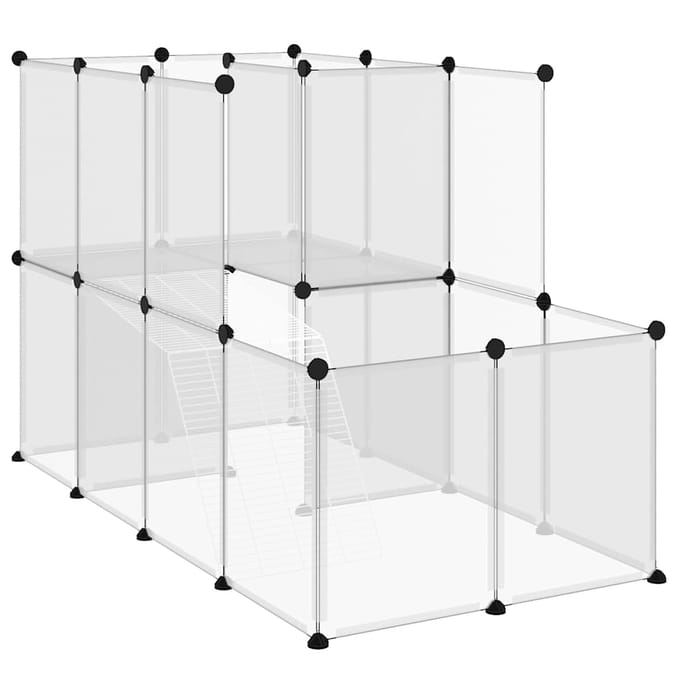 vidaXL - Dierenhok - klein - 142x74x93 - cm - polypropeen - en - staal - transparant
