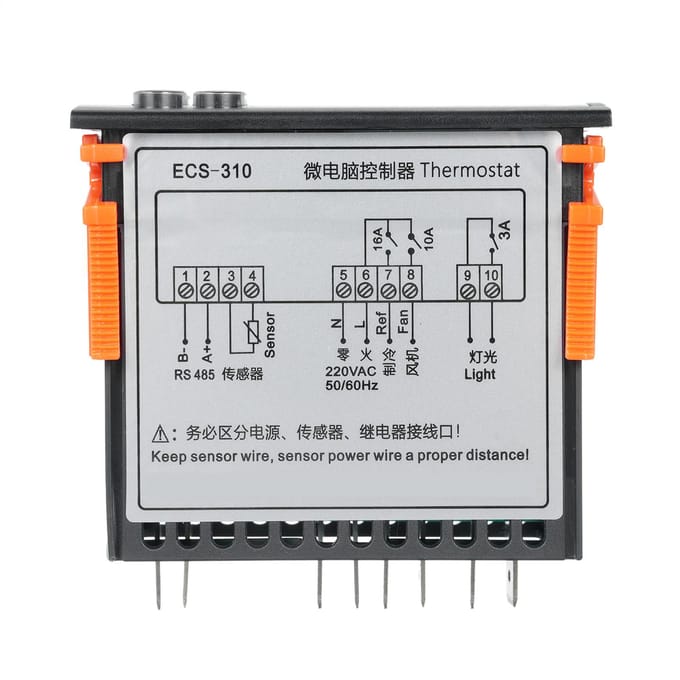 Microcomputer Temperatuurregelaar ECS310 Digitale Thermostaatregelaar met NTC Sensor zwart