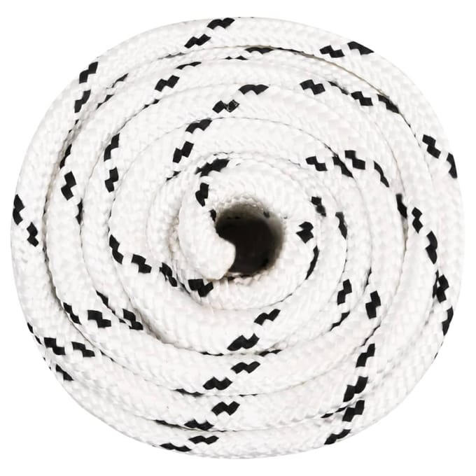 vidaXL - Boottouw - gevlochten - 20 - mmx50 - m - polyester - wit