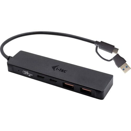 i-tec I-TEC USB-C Metal HUB 2xUSB 3.0 2xUSB-C C31HUBMETAL2A2C USB-hub 2 + 2 poorten USB-A, USB-C USB 3.2 Gen2 10 GBit/s Met USB-C stekker Zwart