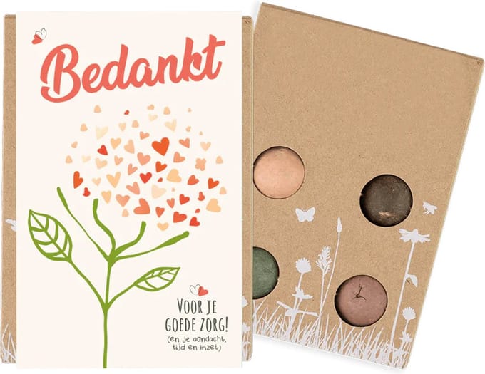 Blossombs Bloembommetjes Giftbox Mini - 4 Zaadbommetjes - Dag van de Zorg