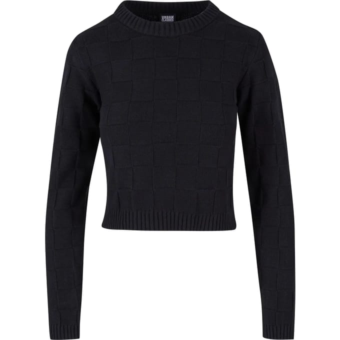 Urban Classics - Check Knit Sweater/trui - XS - Zwart